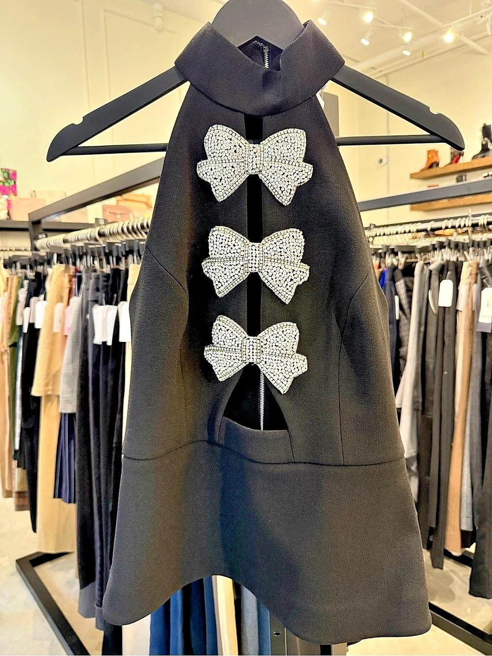 Rebecca Vallance top with Rhinestone Bows Like New